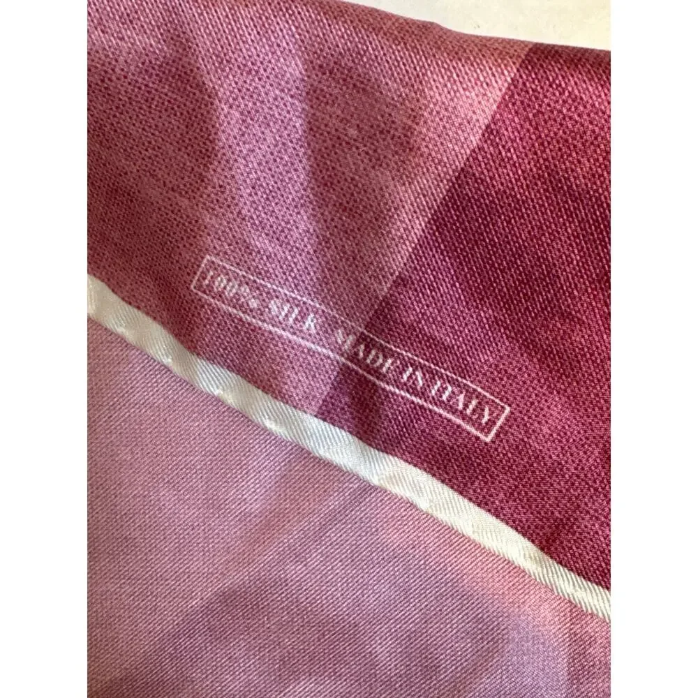 100% Silk Pink Square Scarf Italian Made Small Twilly Bag Scarf Y2K New Preppy